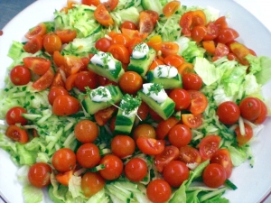 Iceberg Lettuce With Cucumber And Cherry Tomatoes