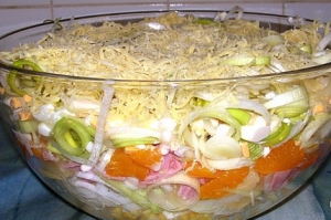 Layered Salad With Mandarin Oranges And Pineapple
