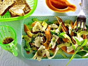 Papayacucumber Salad With Mozzarella