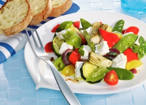 Roasted Vegetable Salad With Feta Cheese