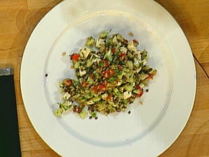 Salad Of Green Lentils Core And Caviar